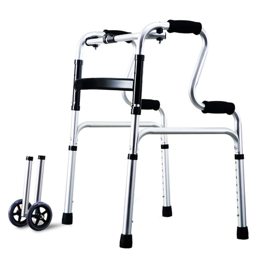 Lightweight Folding Rollator Walker for Seniors, Adjustable Height Aluminum Frame, NonSlip Stable Support