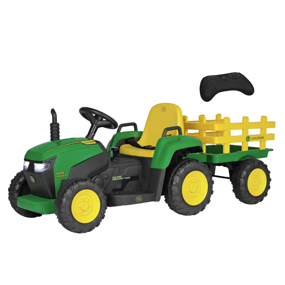 Peg Perego John Deere Farm Power 12V Tractor With Trailer