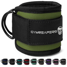 Gymreapers Ankle Straps (Pair) For Cable Machine Kickbacks, Glute Workouts, Lower Body Exercises - Adjustable Leg Straps with Neoprene Padding (Ranger