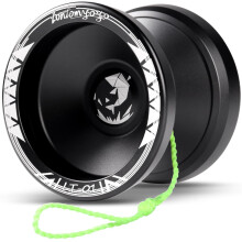 Unresponsive Metal Professional Yoyo Kit for Beginners and Advanced Players with Strings and Glove (Black)