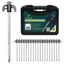 Green Haven 20 Pack Heavy Duty Tent Pegs - Durable Galvanised Steel Ground Stake