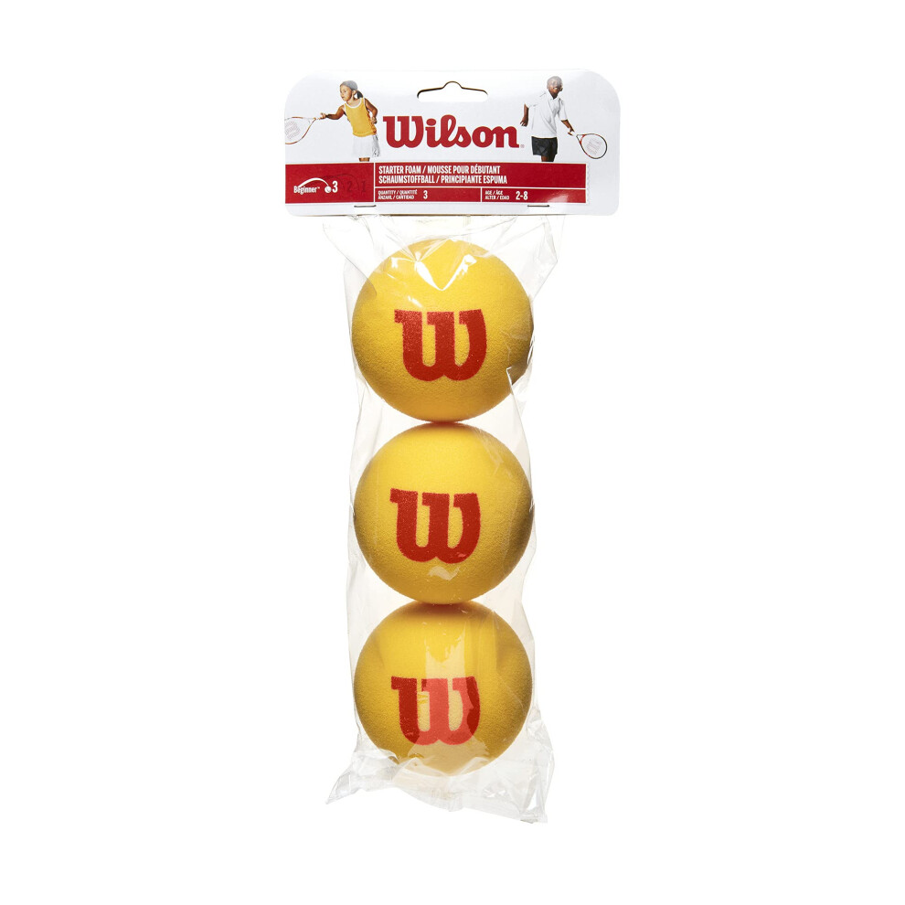 Wilson Kids Starter Foam Tennis Balls (Pack Of 3) - One Yellow