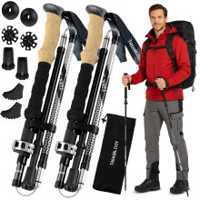 Trekology TREK-Z Walking Poles - Foldable Trekking Poles for Men & Women - Adjustable Nordic Walking Sticks, Hiking Sticks & Collapsible Hiking Gear