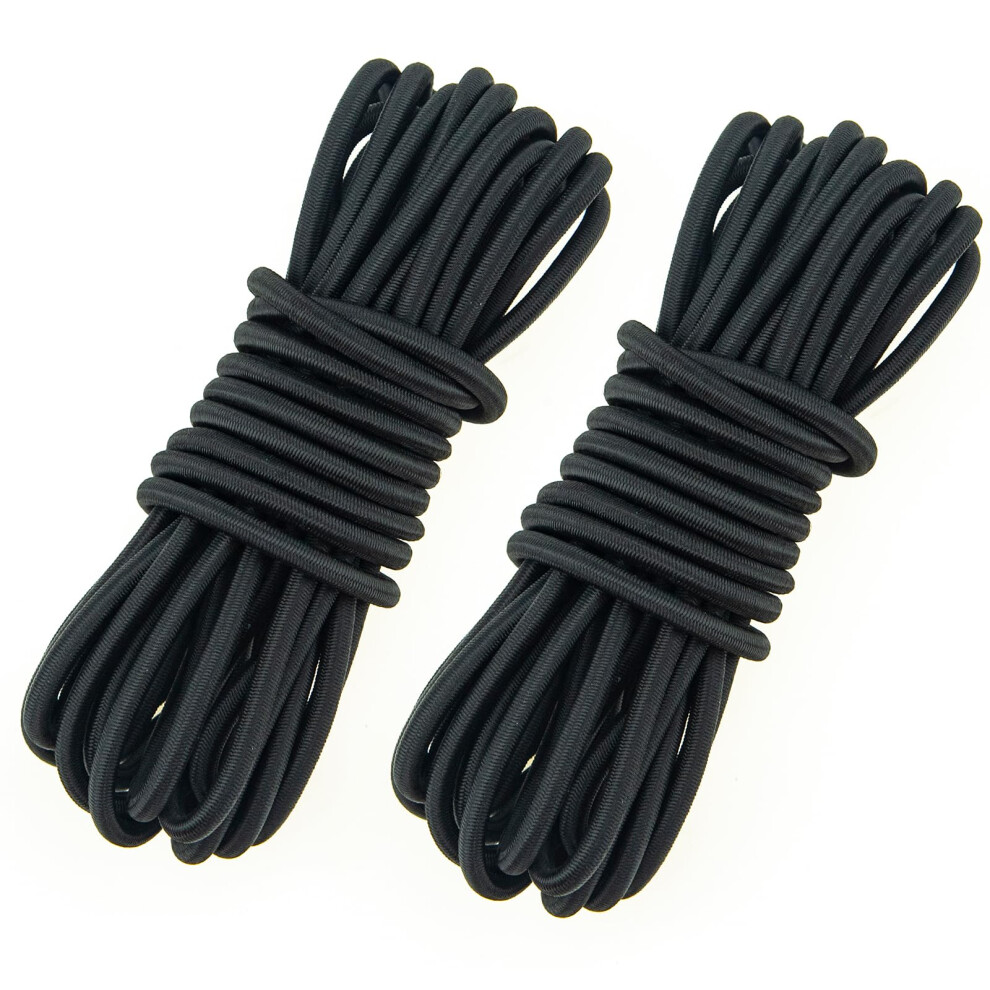 2Pc 4Mm Black Elastic Cord 10 Meter 4Mm Elastic String Bungee Cord Round St 5306102043224