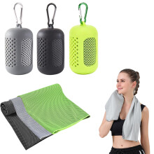 Gym Towels, 3 Pack Cooling Towel Soft Microfiber with Portable Silicone Sleeves, Breathable Instant Towels, Microfiber Soft Quick Dry Gym Towel for S