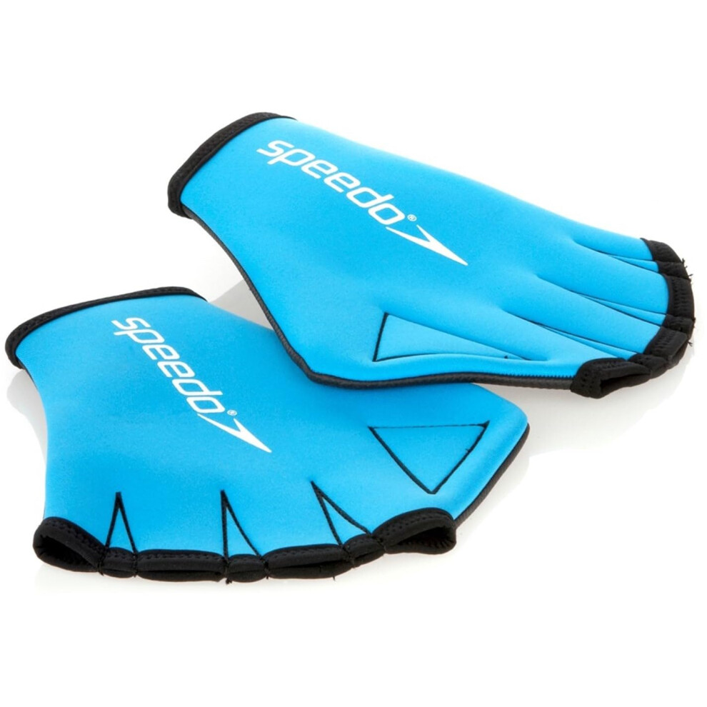 Speedo Unisex-Adult Aqua Gloves Webbed Swimming Gloves | Resistance Training Training Aids, S Blue