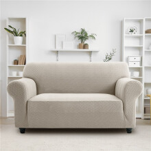 (Beige, 2 Seater (135"x175")) 1pc Spandex Sofa Cover, High Stretch Polyester Spandex Sofa Cover, 1/2/3 Seater Polyester Sofa Protector