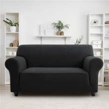 (Black, 2 Seater (135"x175")) 1pc Spandex Sofa Cover, High Stretch Polyester Spandex Sofa Cover, 1/2/3 Seater Polyester Sofa Protector