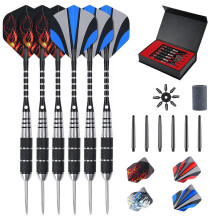 flintronic 6 Pack Steel Darts SetProfessional 22g Darts Tip with Nonslip St