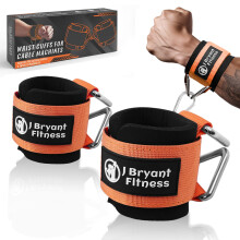 J Bryant Neoprene Padded Wrist Cuffs Gym Adjustable Straps System with Tria