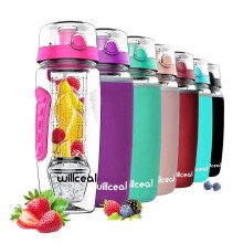 willceal Fruit Infuser Water Bottle 32oz Durable with Detachable Ice Gel Ba
