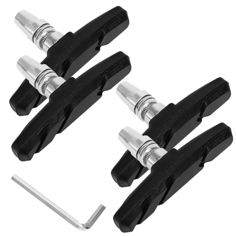 Photos - Other Brake Components XFentech 2 Pairs Black Bike Brake Pads - Universal Bicycle Brake Rubber Pads Noise-free V-Brake Blocks Cycle Break Pads 70mm