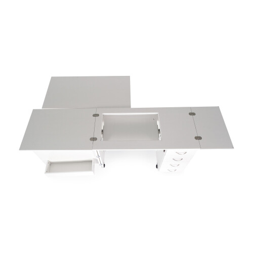 Harriet Fold-away Sewing Cabinet with Drawers in Ash White 2
