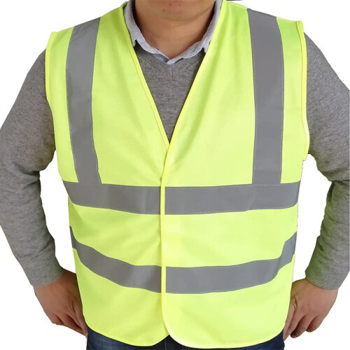 Reflective Safety Vest Yellow XXLarge, ANSI ISEA  Visibility Design for Construction Work 1