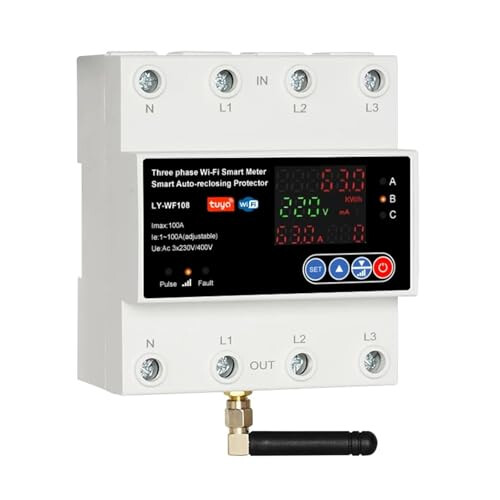 WiFi Three Phase Smart Circuit Breaker 100A 4P Auto Reclosing Over Under Voltage Protector 32A 1