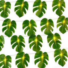 Monstera Leaf String Lights Artificial Tropical Palm Vine with Lights