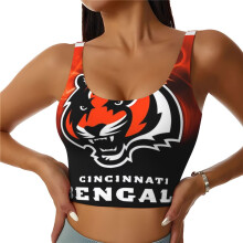 CB_Bengals Dam Sportväst Navelsynlig T-shirt Kort Fotboll