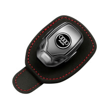 Vhodné pro držák slunečních brýlí do auta Audi, kožený držák na sluneční brýle do auta