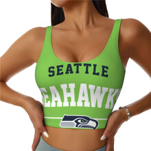 SEA_Seahawks Dam Sportväst Navelexponerad T-shirt Yoga Löpning