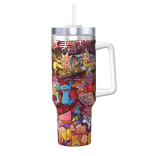 Rick and Morty Tumbler 40 oz Stainless Steel with Handle