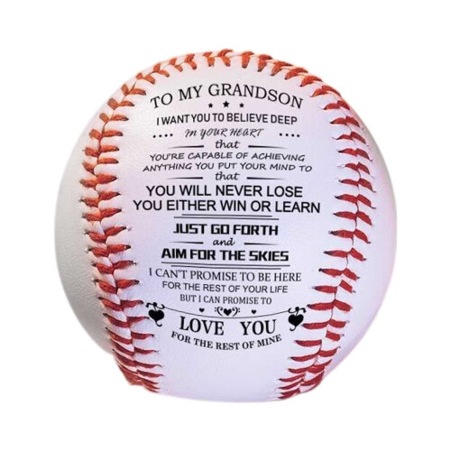 Motivational Baseball for Grandson Personalized Printed Ball