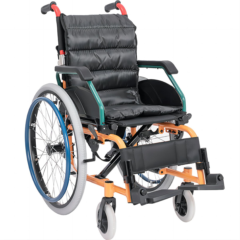 Foldable Pediatric Wheelchair for Cerebral Palsy Kids, Ultra Lightweight with Safety Belt and Dining Table, 13.8'' Seat