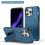 (iPhone 15 Pro Max, Marineblau) iPhone Hülle stoßfest mit Ständer und Magnetring 1