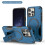 (iPhone 16 Pro Max, Marineblau) iPhone Hülle stoßfest mit Ständer und Magnetring 1