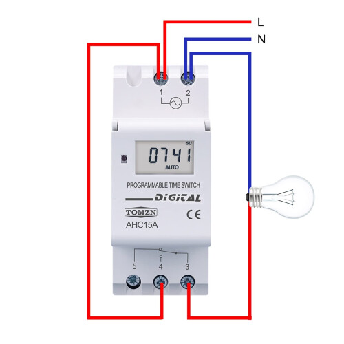 Din Rail Digital Timer Switch 220V 7 Days Programmable Time Relay with Battery Backup and Manual Override 1