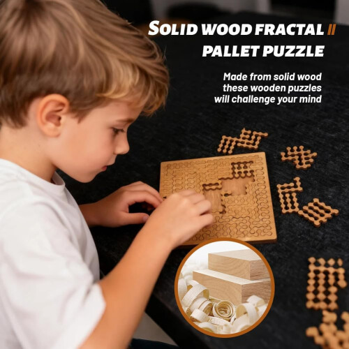 Hard Irregular Wooden Jigsaw Puzzle for Adults, Challenging Triangular Fractal Brain Teaser 2