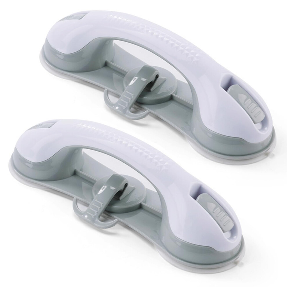 2 Pack Shower Grab Bars 11.5in with Powerful Suction Grip Non Slip Safety Handrails for Seniors and Elderly