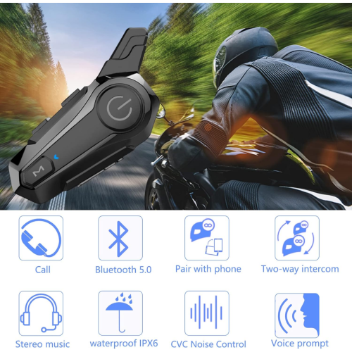 Ακουστικά Bluetooth Μοτοσικλέτας E1 - Ενδοεπικοινωνία Κράνους Bluetooth, Ακύρωση Θ 1