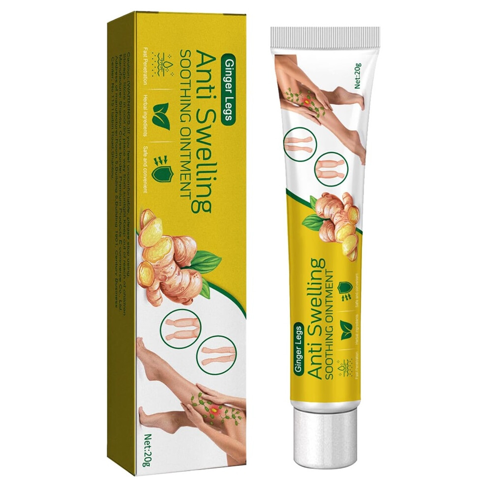 Gogerstar Cream 2Pcs Lymphcare Ginger Ointment,Ginger Legs Anti Swelling Detoxing Ointment,Anti Swelling For Legs,Reduce Swelling In Feet And Legs, 20G
