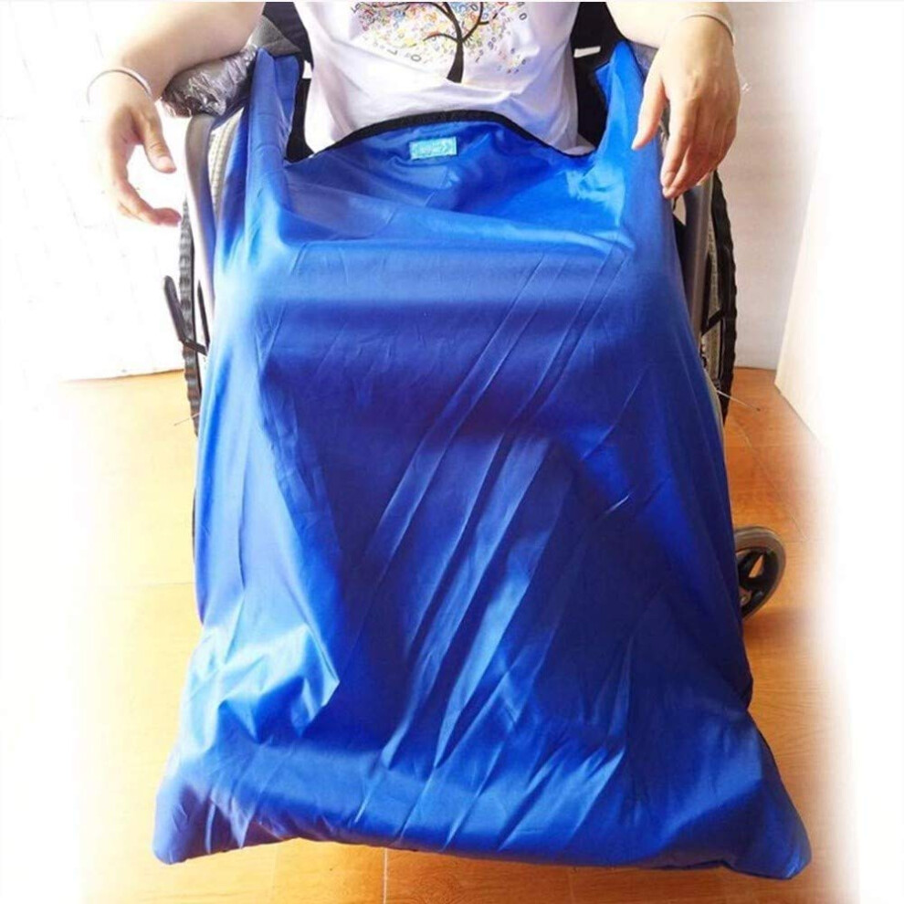 Blue Windproof Waterproof Wheelchair Blanket With Velvet Plush Lining And Velcro Straps For Winter Warmth