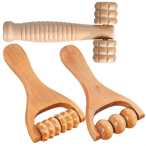 3pcs Massage Roller Body Roller Multi-functional Foot Massager Wooden Roller Massager Tool 2