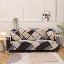 (Simple, 2 Seater (130-180cm/51.18-70.87in)) 1pc Printed Sliky Fiber Fabric Elastic Sofa Cover 1 Pillowcase