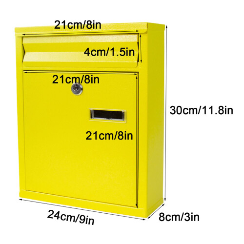 Large Capacity Wall Mounted Mailbox with Lock, Weatherproof Metal Design and Secure Key Lock Access 1