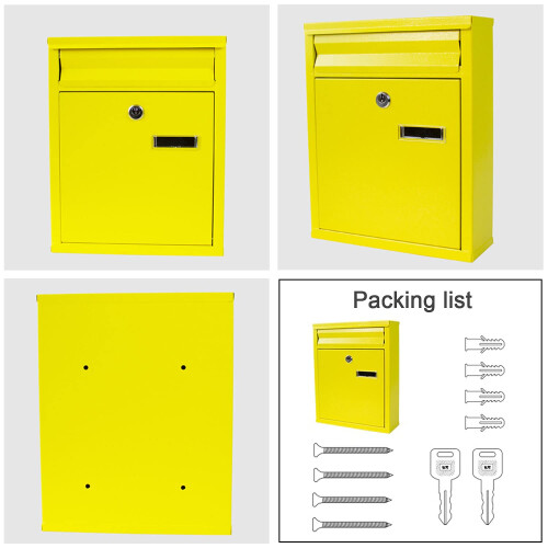 Large Capacity Wall Mounted Mailbox with Lock, Weatherproof Metal Design and Secure Key Lock Access 2