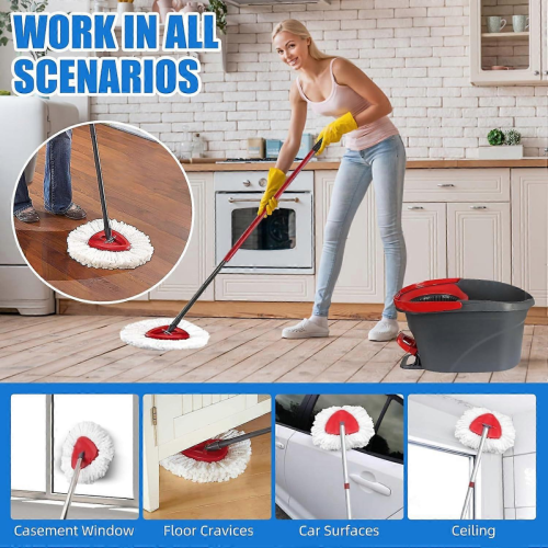 5 Pack Mop Replacement Heads ,Compatible With vileda Triangle Swivel Mops , Microfiber Swivel Mop Refill,Deep Clean,Machine Washab 1