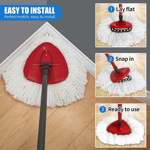 5 Pack Mop Replacement Heads ,Compatible With vileda Triangle Swivel Mops , Microfiber Swivel Mop Refill,Deep Clean,Machine Washab 2