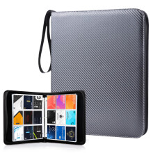 Trading Card Binder 900 Pockets with Zipper, DoubleSided Baseball Card Holder, Dark Grey Durable Cover