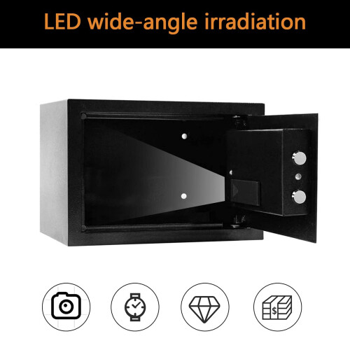 Electronic Safe Box with Smart Sensor Light, Steel Digital Security Safe for Home Office Wall Mount 1