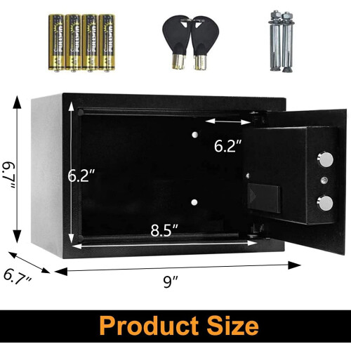 Electronic Safe Box with Smart Sensor Light, Steel Digital Security Safe for Home Office Wall Mount 2
