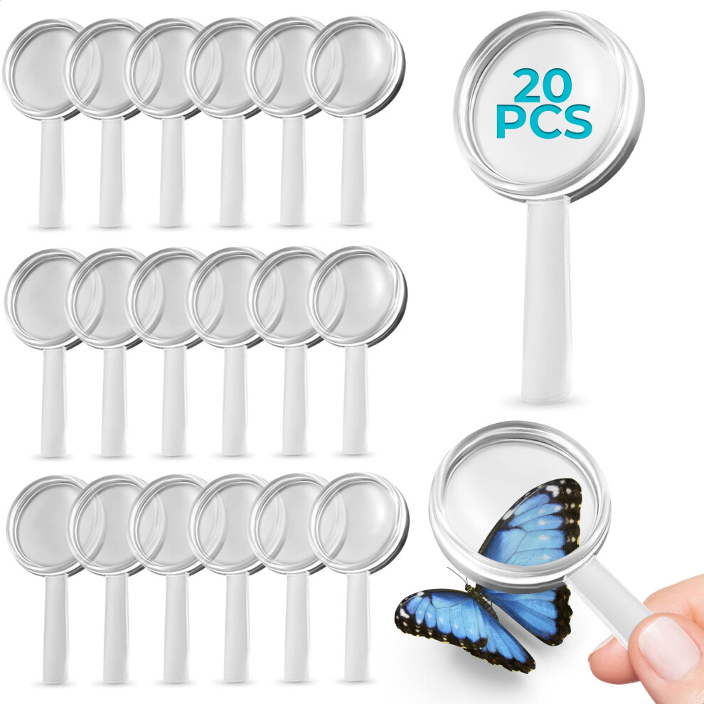 20 Pcs 3X Magnifying Glass Set â Clear Magnification Handheld Magnifier, Lightweight Durable Design for Reading and Close Inspection
