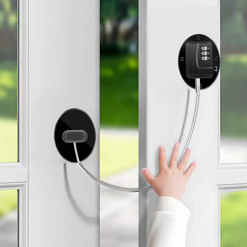 2 Pack Childproof Cabinet Locks, Keyless Combination Security for Drawers and Doors, No‑Drill Adhesive Install 2