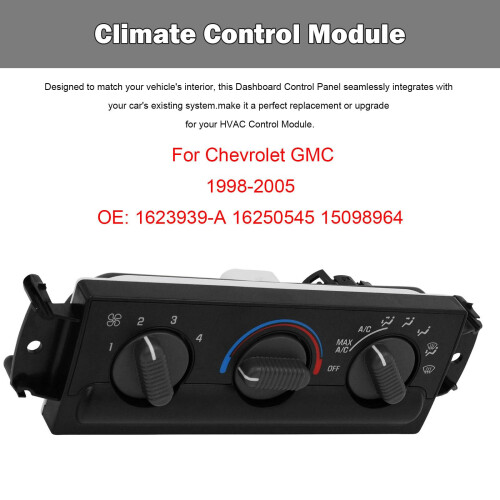 Climate Control Panel for Chevy GMC 19982005 Black Replacement with Digital Display and Accurate Temperature Control 1
