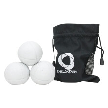 Professional Juggling Balls Set of 3 67mm 110g Balanced Weight 8 Panel Design with Carry Bag White