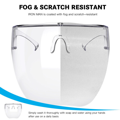 Face Shield Glasses Foldable Temple Design Lightweight Reusable Full Face Protective Shield 1