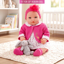 BiBi Doll 20" Baby Doll Clothes Reborn Outfit Pink Floral Dress & Headband Accessories Set