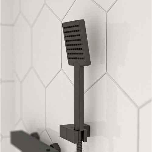 NES Home Nes Home Black Finish Square Shower Handset Bathroom 2